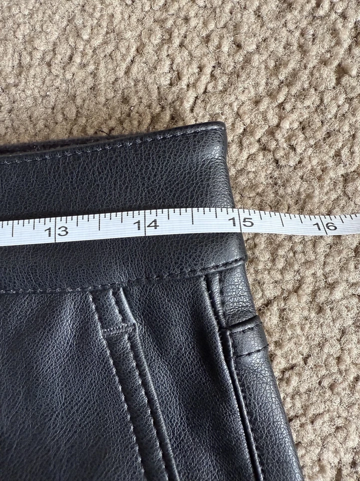 Falda Lápiz Larga Mujer EXPRESS Negra Imitación Cuero CON ABERTURA, Talla 8 Foto 4 de 4