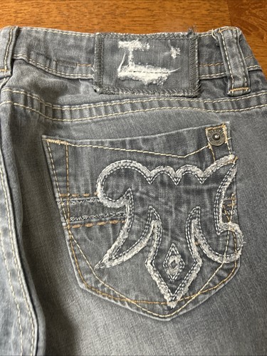 Mek Denim Herren Größe 30x32 Boot Cut Grau Denim Y2K Schnalle Sardinien - Bild 16 von 16