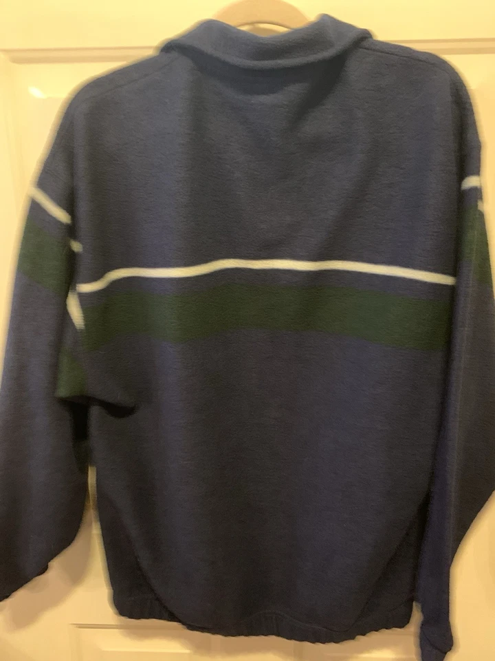 Suéter Pullover Vintage Años 90 Nieve Polar Corneta Niño Cuarto Cremallera Polar Azul L Foto 4 de 4