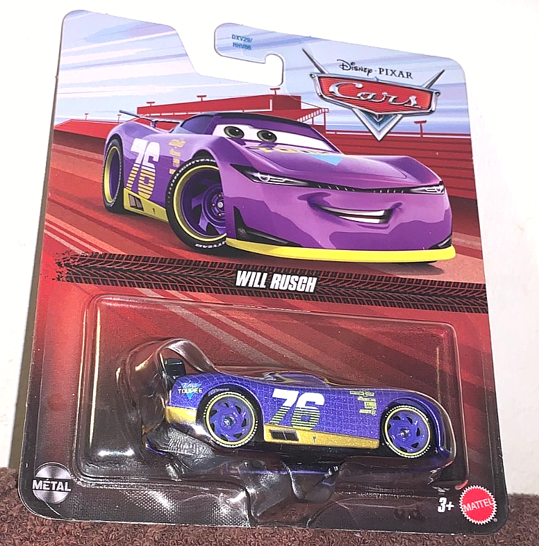 DISNEY PIXAR CARS 3 2026 1/50 DIECAST PURPLE #76 WILL RUSCH VINYL