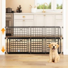 Adjustable Dog Gate - 13-22 Inch Height, 18-43 Inch Width Extension - No Drill..