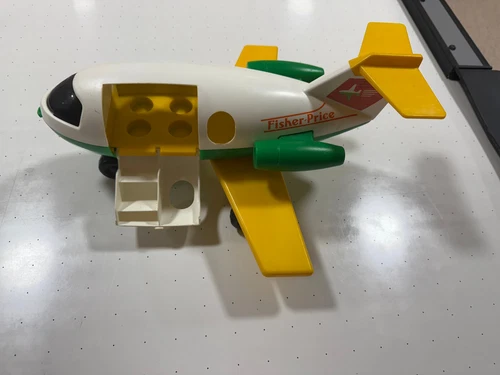 Vintage 1980 Fisher-Price Little People Jet Airplane #182 Green