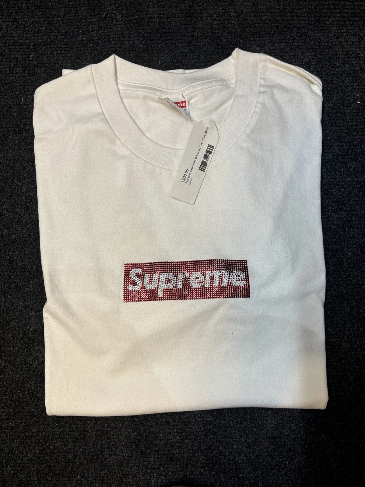 Tee shirt Supreme Swarovski Box Logo SS19 (SS19T1) homme taille L (NEUF)
