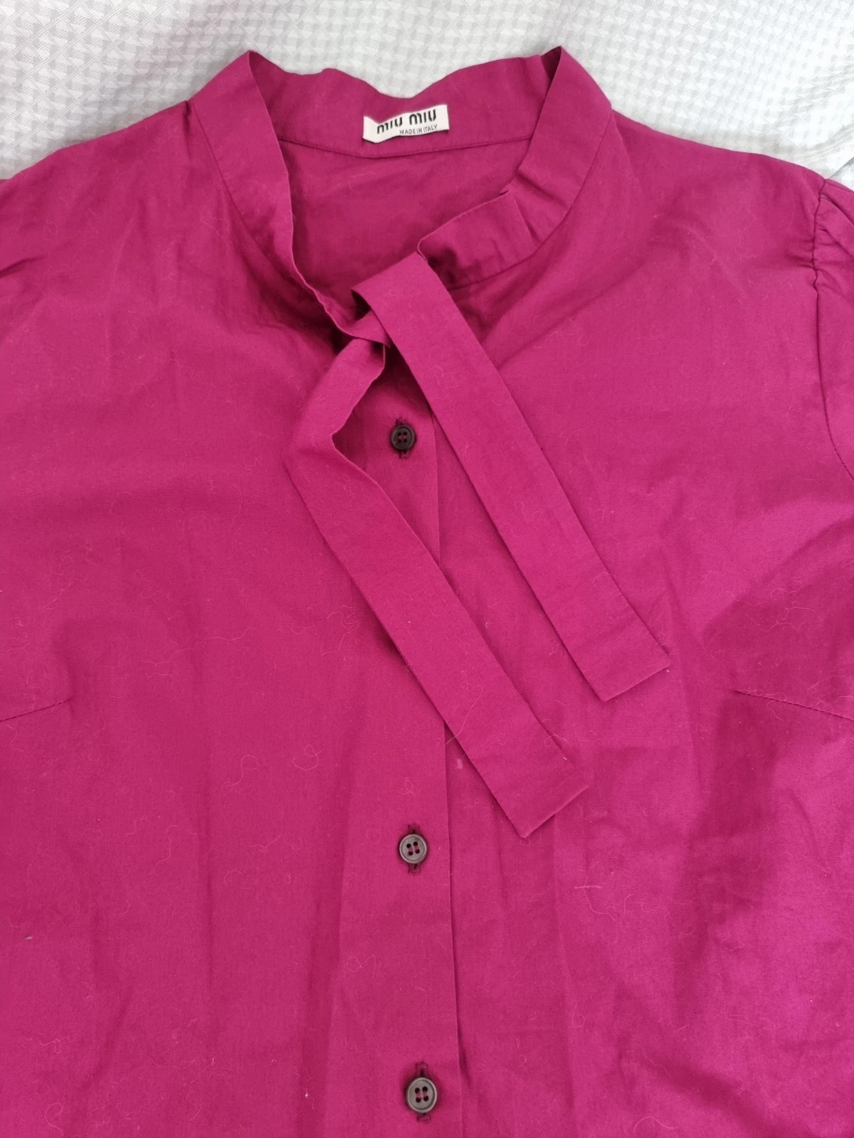 Camicia nuova Miu Miu cotone pussybow colore bordeaux I44