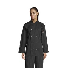 Uncommon Threads Unisex Reaction Chef Coat 10 Snaps, Black, XX-Large