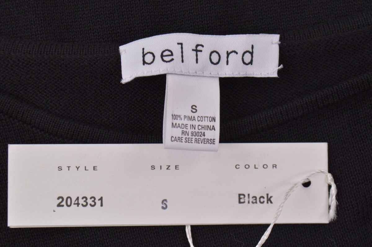 Belford NWT Long Sleeve Top w Cut Out Size Small in Black | eBay
