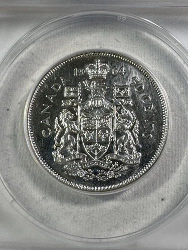 1964 Canada 50 Cents Silver Coin Graded AU 58 Details Cleaned by ANACS
