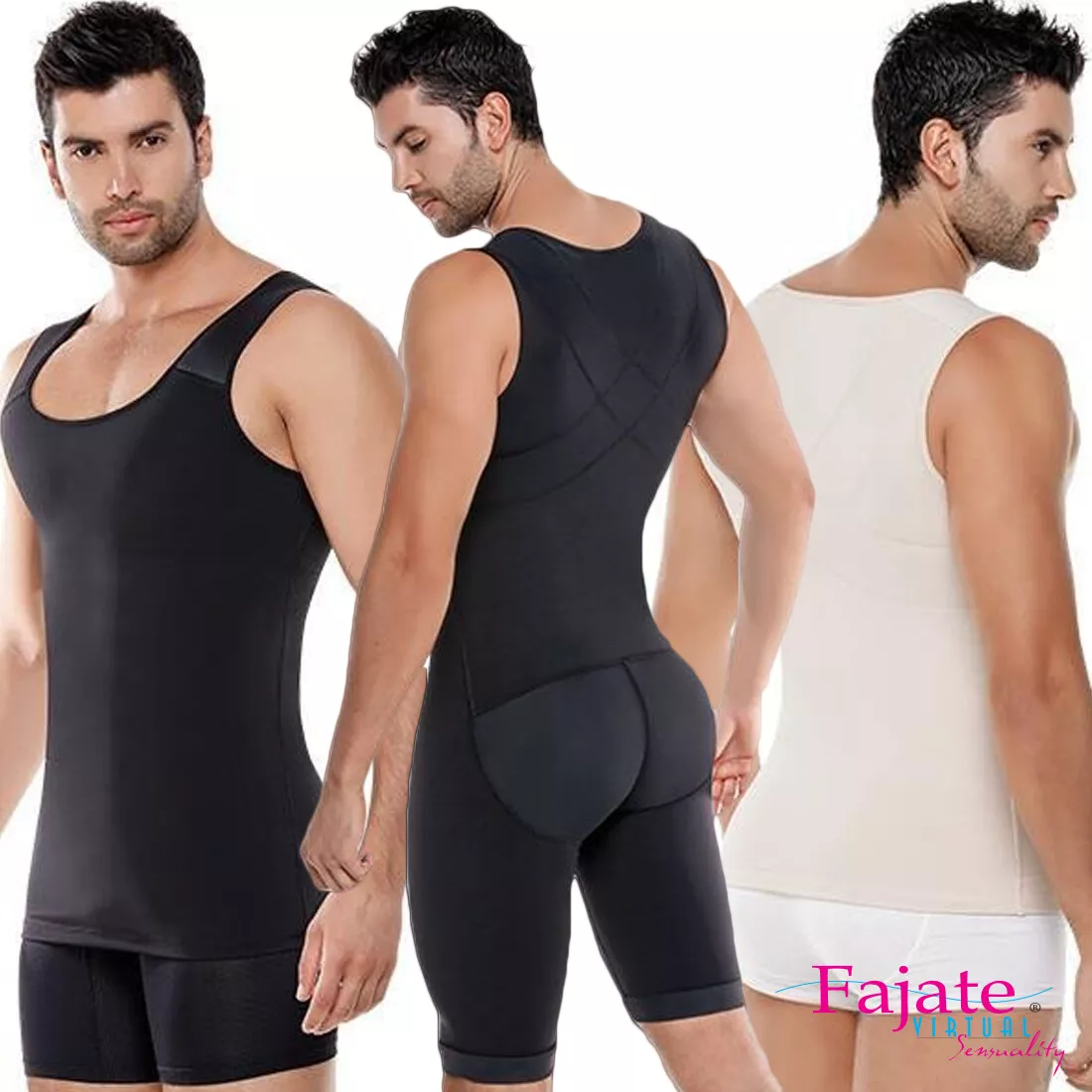 Mens Full Body Compression Shaper Size Reducer Fajas Para Hombre Cysm | eBay