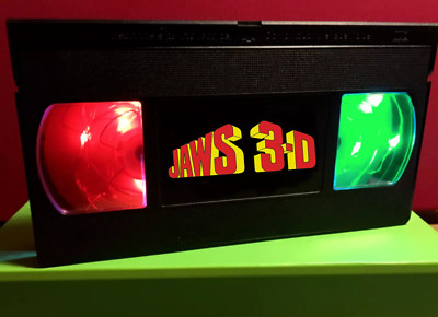 JAWS 3D VHS TAPE Lampe - Schlafzimmer Nachtlicht - Retro 80er Film - JAWS 3