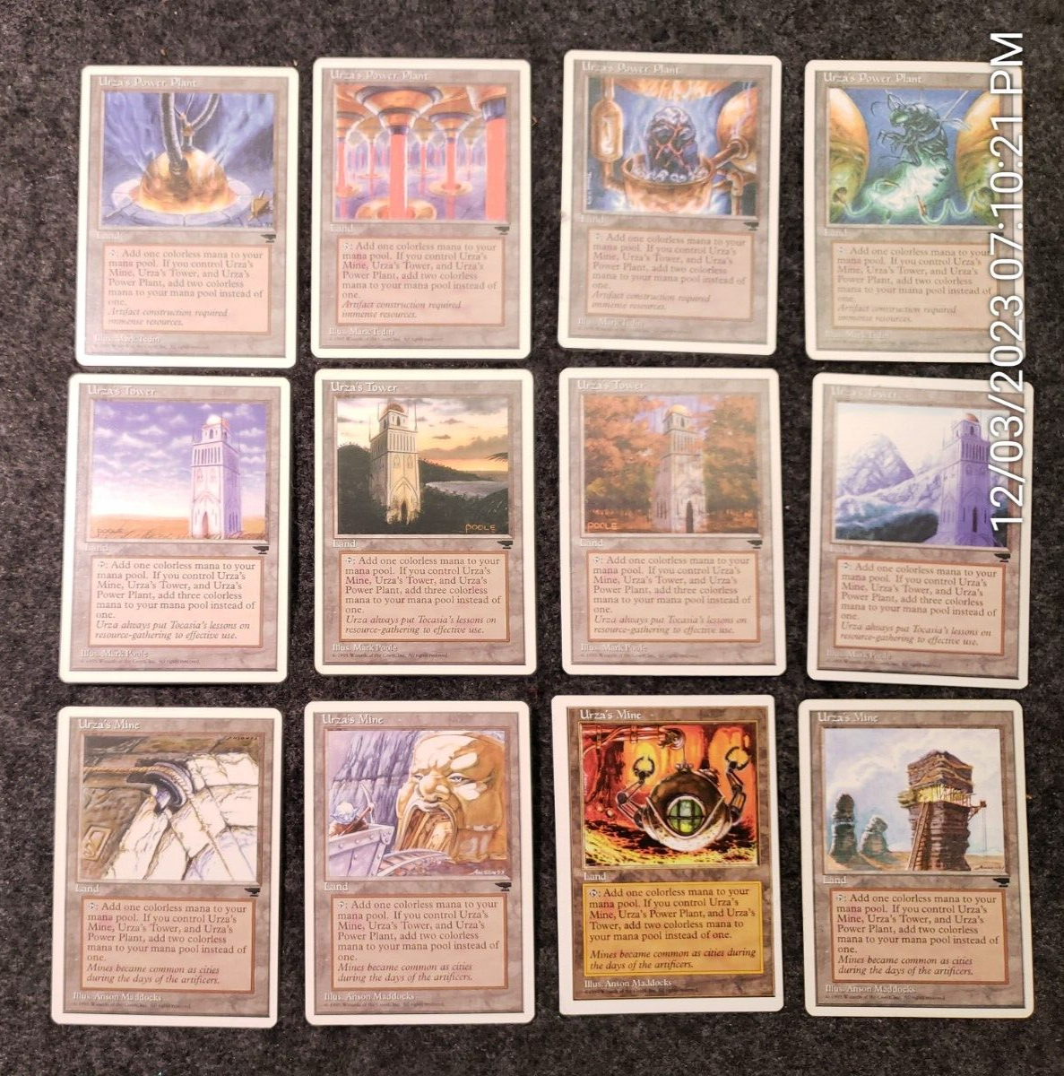 Magic The Gathering: Tron Lands, Set Of 12 Urza's Lands Chronicles