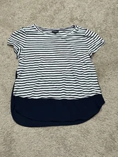 Express Womens Shirt Size Medium Multicolor Striped Lightweight Soft Classic