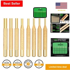 Professional Brass Punch Set - 8-Piece Pin Drive Punch Set - 1/8" to 5/16" Sizes