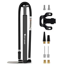 WEST BIKING Bicycle Floor Pump Tire Inflator Ball Pump With Pressure Guage Black