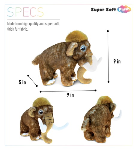 Puzzled Wild Mammoth Large Super Soft Plush - Picture 3 of 7