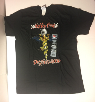 NEW 2007 MOTLEY CRUE TOURING DR FEELGOOD T-SHIRT SZE L BLACK 