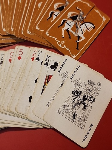 Vintage Knight Arrco Tom Thumb Junior Size Playing Cards Complete Deck 2 Joker - Picture 2 of 8