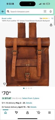 15 Vintage Genuine Leather Laptop Backpack Rucksack Messenger Bag Cravat  NEW | eBay