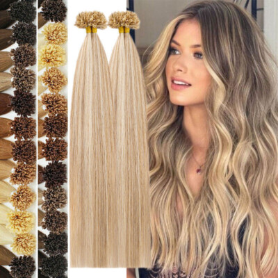 Keratin Fusion U Tip Hair Extensions Real Human Hair Nail Tip Russian Hair Thick