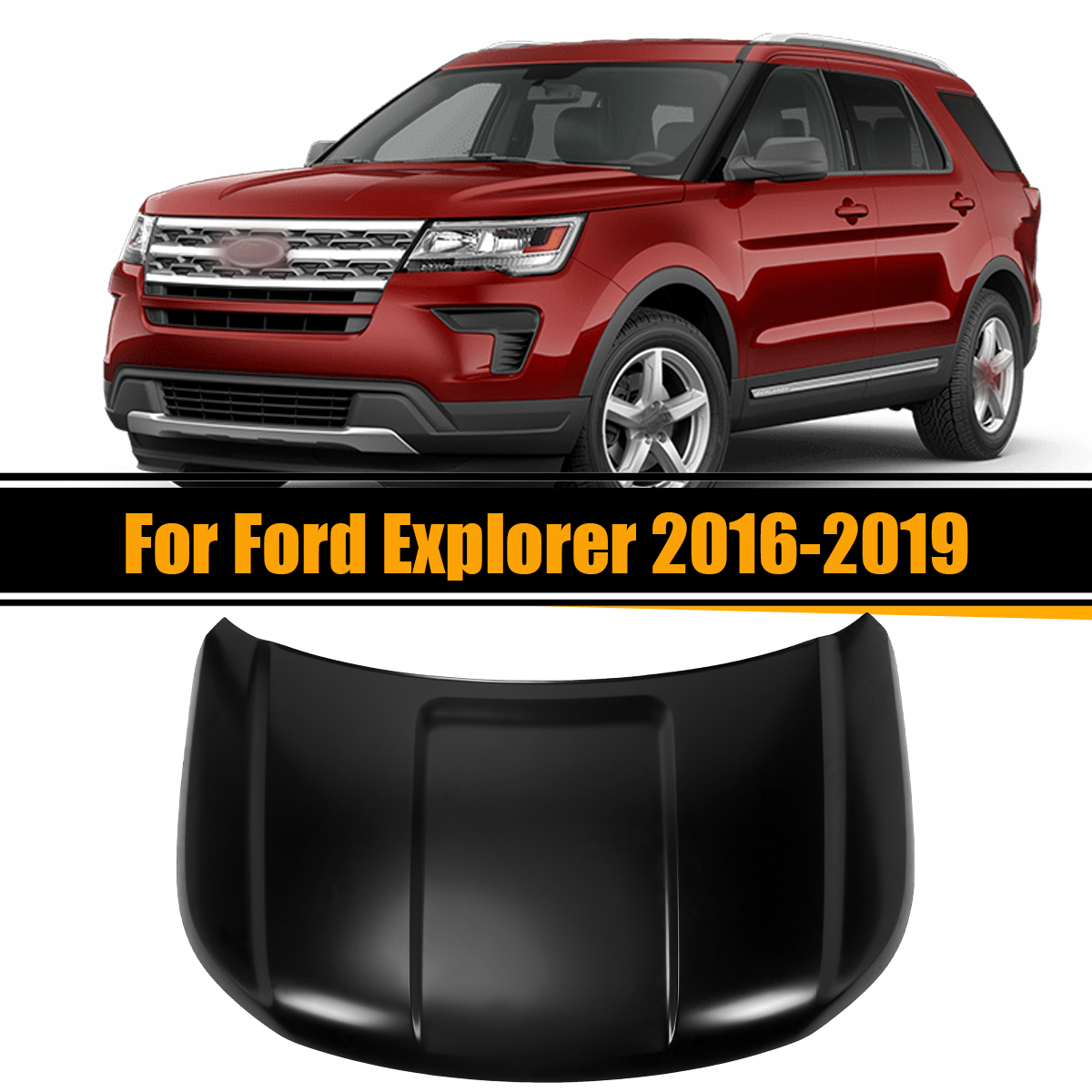 For Ford Explorer 2016-2019 Hood Front Panel Primed Steel New Replacement