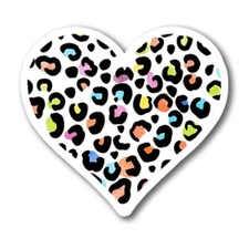 Cheetah Print Heart Magnet Decal, 5 Inches, Automotive Magnet for Car