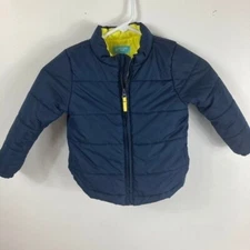 Boys Lightening Bug Zip Puffer Jacket Blue 4T