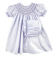 NWT Petit Ami Lavender Smocked 3M Daygown Bonnet 3pc Dress Baby Girls 3 Months