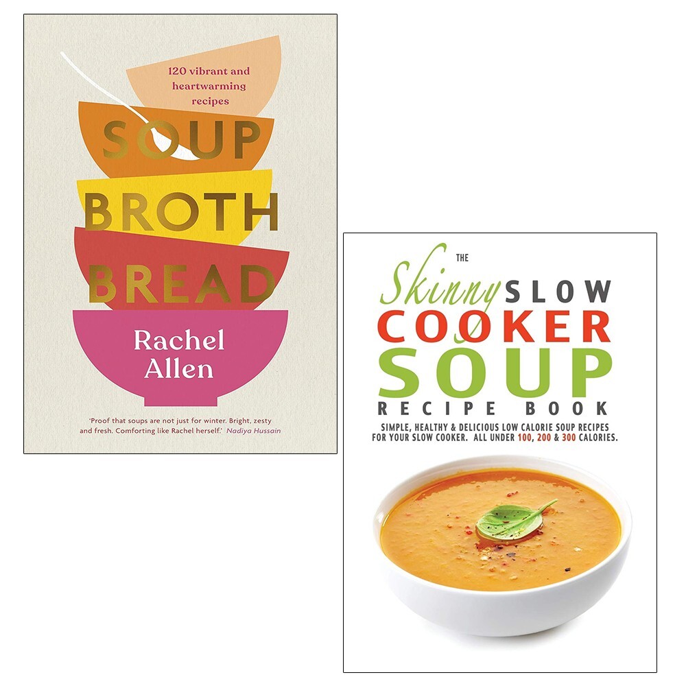 Soup Broth Bread Rachel Allen HB, Skinny Slow Cooker Soup Recipe 2 Books Set
