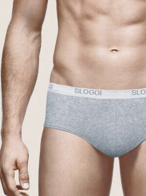 2 Herren Slips mit Gummizug außen Baumwolle Stretch Basic Midi von Sloggi