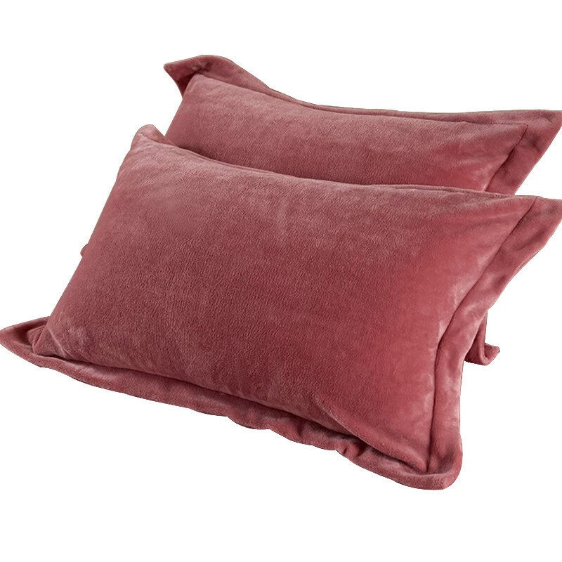 Funda de almohada suave de franela gruesa cálida más terciopelo funda de cojín funda de almohada de 1/2 pieza Foto 3 de 4