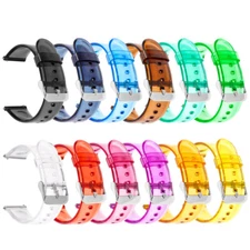 20 22mm Clear Silicone Watch Strap Band Smart Wrist Bracelet Quick Release Pins