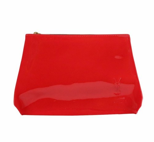 1x YSL Beauty Red Faux Patent Leather Makeup Cosmetic Bag / Prestige Pouch, NEW! - Picture 2 of 4