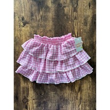 Jumping Beans Toddler Girls Pink Gingham Tiered Ruffle Skirt