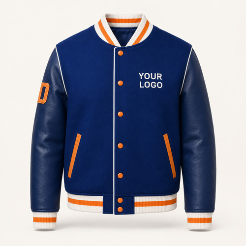 Personalized Letterman Varsity Jacket Wool Genuine Cowhide Leather Custom