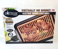 Gotham Steel Smokeless Electric Grill Titanium Copper Nonstick Portable NEW