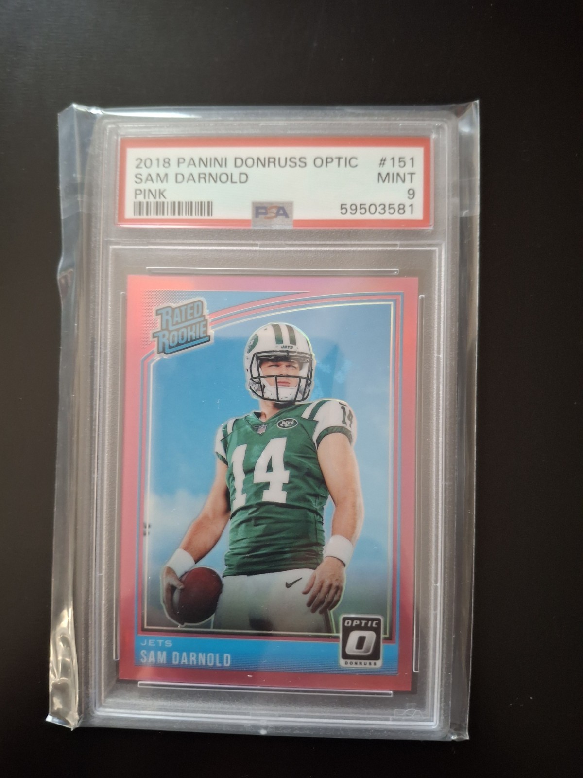 2018 Panini Donruss Optic Sam Darnold Rated Rookie Pink PSA 9