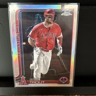 2025 Topps Chrome - Mike Trout #100 Refractor Lightboard Logo Variation
