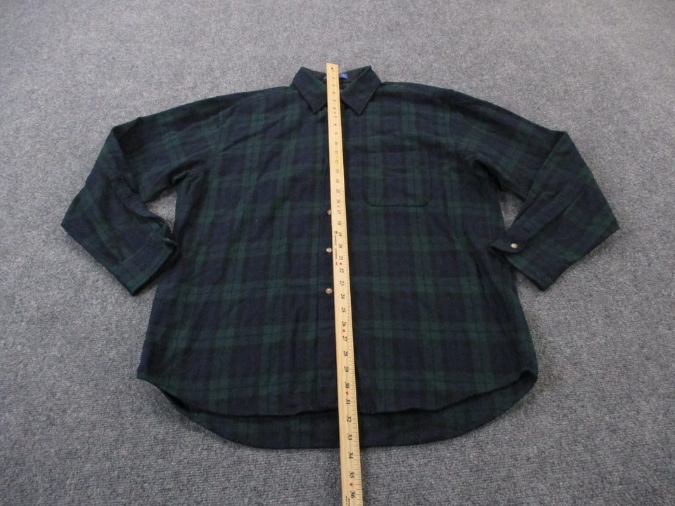 Vintage Pendleton Shirt Mens L Plaid Virgin Wool Flannel Black Watch Tartan - Image 3 of 4