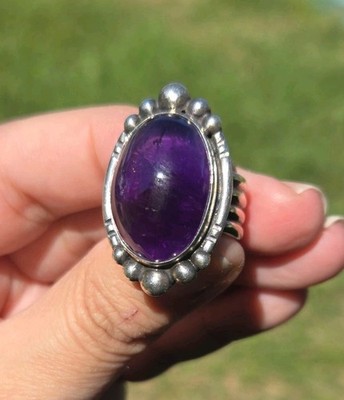 Sterling To Love Amethyst Sterling Silver Ring Etsy Artisan Handmade OOAK Rare
