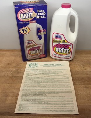 Quick 'n Brite All-Purpose Liquid Cleaner 64oz Concentrate VTG - 1999