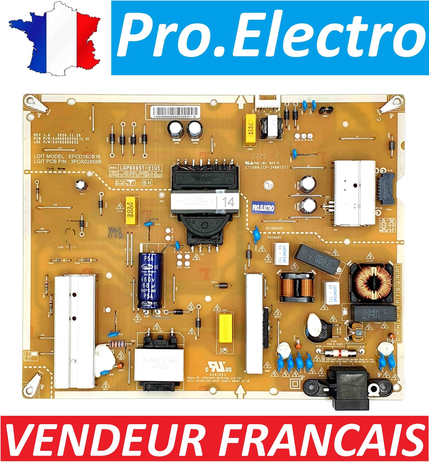 Alimentation LG LGP6065T-21U1 EAY65895632 pour téléviseur 65UP76