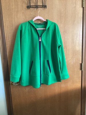 Louis Dell Olio Linea Leisure Kelly Green Zip Up Hooded Jacket Gold Hardware XL