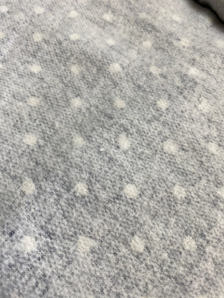 Blue & White Double Knit Fabric With Polka Dot Pattern 34" W x 33" L - Image 3 of 4