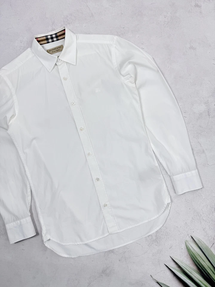 Burberry London England Shirt Classic White & Nova Check Pattern size XS - Image 4 of 4
