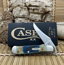 Case XX USA Hand Fired Sawcut Caribbean Blue Bone Russlock Pocket Knife