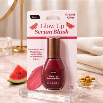 B.pure Glow Up Serum Blush In The Shade Orchid Glow New In Box