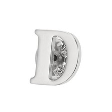 Letter Lapel Pins, Initial Alphabet Collar Pins, Silver Tone, Letter D
