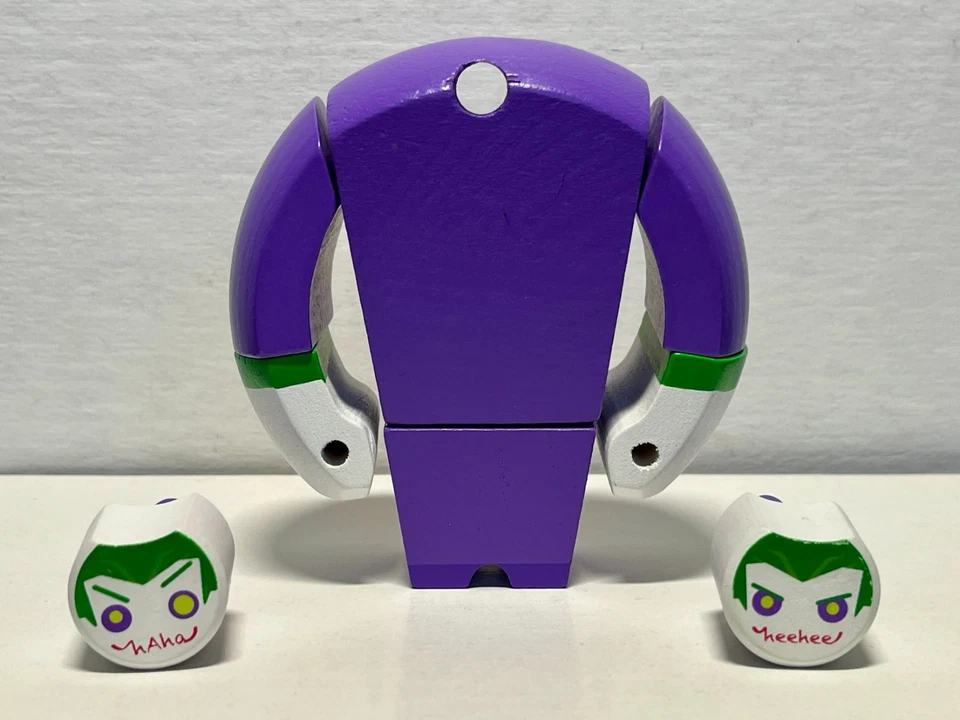 THE JOKER Painted Wooden Figure w/ Alternate Heads - LOOT CRATE EXCLUSIVE Batman - Image 2 of 2