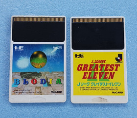 PC Engine HuCard Lot x2 &ndash; Blodia & J.League Greatest Eleven &ndash; JP &ndash; Acceptable