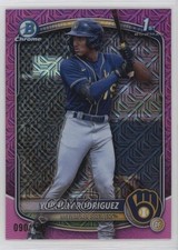 2025 Bowman Chrome Prospects Mega Box Pink Mojo Refractor Yophery Rodriguez 12b0