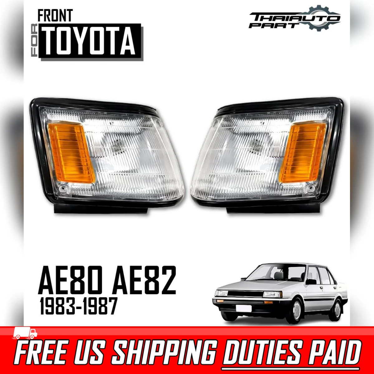 For Toyota Corolla AE82 CE80 EE80 1983-1987 Pair Corner Lamp Turn